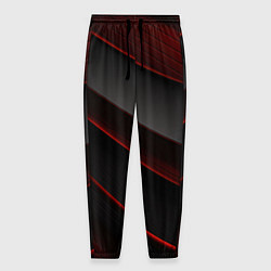 Мужские брюки Красная абстракция с черными линиями