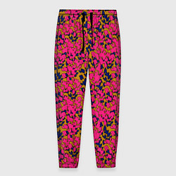 Мужские брюки Взаимосвязанные листочки, розового жёлтого и синег