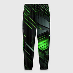 Мужские брюки Металл и зеленый яркий неоновый свет
