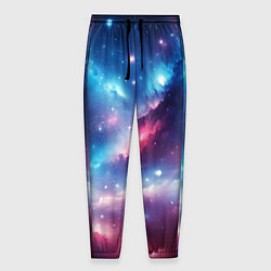 Мужские брюки Розово-голубой космический пейзаж