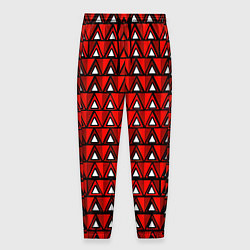 Мужские брюки Узор из треугольников с чёрной обводкой красный