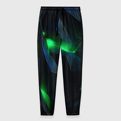Мужские брюки Объемная геометрическая зеленая неоновая абстракци