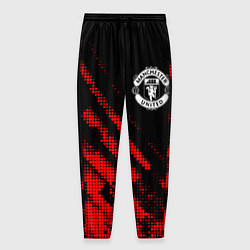 Брюки на резинке мужские Manchester United sport grunge, цвет: 3D-принт