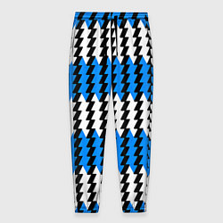 Брюки на резинке мужские Вертикальные бело-синие полосы, цвет: 3D-принт