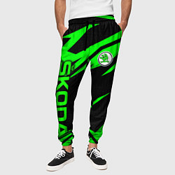 Брюки на резинке мужские Skoda - green uniform, цвет: 3D-принт — фото 2