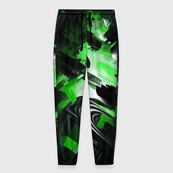Мужские брюки Green dark abstract geometry style