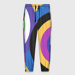Мужские брюки Разноцветные круги, абстракция