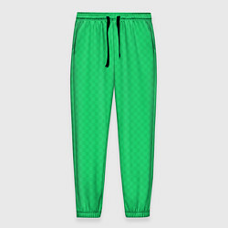Мужские брюки Яркий зелёный текстурированный в мелкий квадрат