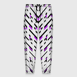 Мужские брюки Black and purple stripes on a white background