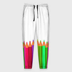 Брюки на резинке мужские Разноцветные карандаши художественные, цвет: 3D-принт