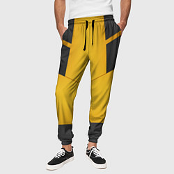 Брюки на резинке мужские Чёрно-жёлто низ костюма, цвет: 3D-принт — фото 2