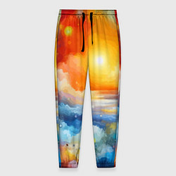 Мужские брюки Закат солнца - разноцветные облака