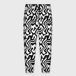 Мужские брюки Черно-белый узор с абстрактными линиями