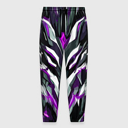 Мужские брюки Хаотичная фиолетово-белая абстракция