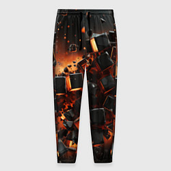 Мужские брюки Черные кубики во взрыве абстракции