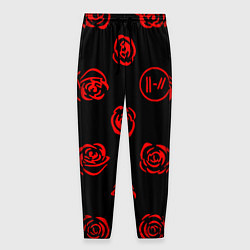 Брюки на резинке мужские Twenty one pilots rose pattern, цвет: 3D-принт