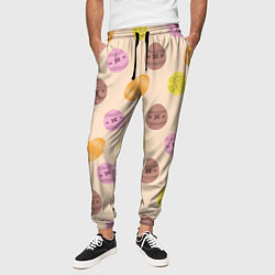 Брюки на резинке мужские Пасха цветные яйца, цвет: 3D-принт — фото 2