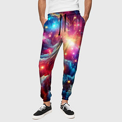 Брюки на резинке мужские Colorfull neon space clouds - ai art fantasy, цвет: 3D-принт — фото 2