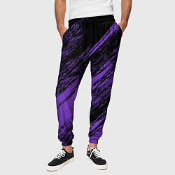 Брюки на резинке мужские The color is purple and black, цвет: 3D-принт — фото 2
