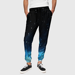 Брюки на резинке мужские Синяя светящееся краска, цвет: 3D-принт — фото 2