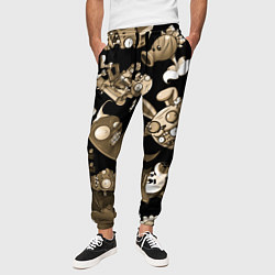 Брюки на резинке мужские Растения против зомби в бежевом цвете, цвет: 3D-принт — фото 2