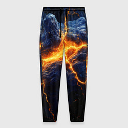 Брюки на резинке мужские Молнии в разбитом небе, цвет: 3D-принт