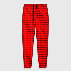 Брюки на резинке мужские Красный полосатый, цвет: 3D-принт