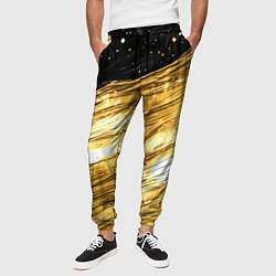 Брюки на резинке мужские Золотой текстурный фон, цвет: 3D-принт — фото 2