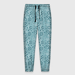 Брюки на резинке мужские Бирюзовый деревенский узор ретро, цвет: 3D-принт