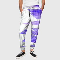 Брюки на резинке мужские Color white purple, цвет: 3D-принт — фото 2