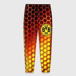 Брюки на резинке мужские Borussia металлические соты, цвет: 3D-принт