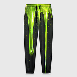 Брюки на резинке мужские Слизь зеленая текстура, цвет: 3D-принт