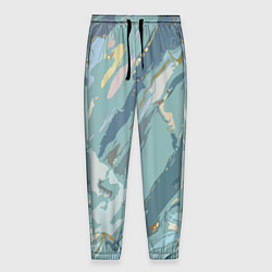 Брюки на резинке мужские Холодный голубой абстракция, цвет: 3D-принт