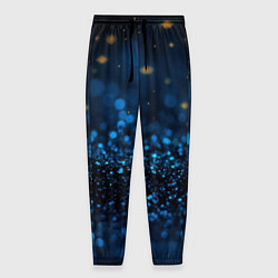 Брюки на резинке мужские Боке блестяшки на черном, цвет: 3D-принт