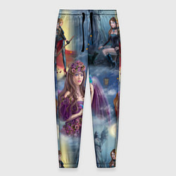 Брюки на резинке мужские Ведьмы и волшебницы, цвет: 3D-принт