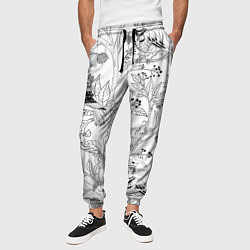 Брюки на резинке мужские Птицы Сирин, цвет: 3D-принт — фото 2