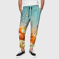 Брюки на резинке мужские Золотая песочная абстракция фон, цвет: 3D-принт — фото 2