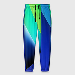 Брюки на резинке мужские Color blue green, цвет: 3D-принт