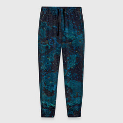 Брюки на резинке мужские Черно-синий бетон, цвет: 3D-принт