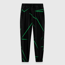 Брюки на резинке мужские Color light green line, цвет: 3D-принт