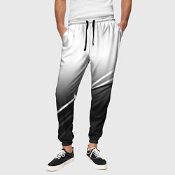 Брюки на резинке мужские Градиент с полосами из белого в тёмный, цвет: 3D-принт — фото 2