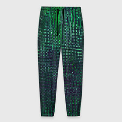 Брюки на резинке мужские Текстурный тёмный сине-зелёный, цвет: 3D-принт