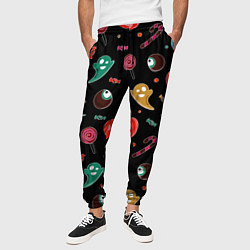 Брюки на резинке мужские Halloween red pumpkin, цвет: 3D-принт — фото 2