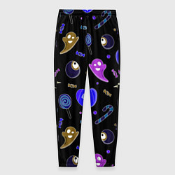 Брюки на резинке мужские Halloween blue black pumpkin, цвет: 3D-принт