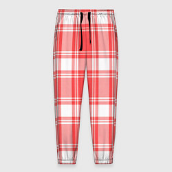 Брюки на резинке мужские Checked red white, цвет: 3D-принт