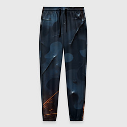 Брюки на резинке мужские Камуфляжная текстура с дырами, цвет: 3D-принт