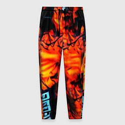 Брюки на резинке мужские Абстрактная текстура рыжего пламени, цвет: 3D-принт
