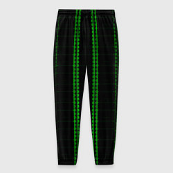 Мужские брюки Color black cage green stripes