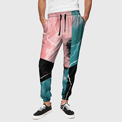 Брюки на резинке мужские Абстракция звёдного неба и молнии, цвет: 3D-принт — фото 2