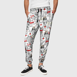 Брюки на резинке мужские Новогодние котики, цвет: 3D-принт — фото 2